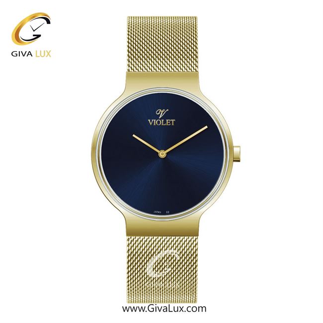 ساعت مچی اورجینال مردانه ویولت VIOLET طلایی | طلایی| سرمه ای| کد رفرنس 0568/2